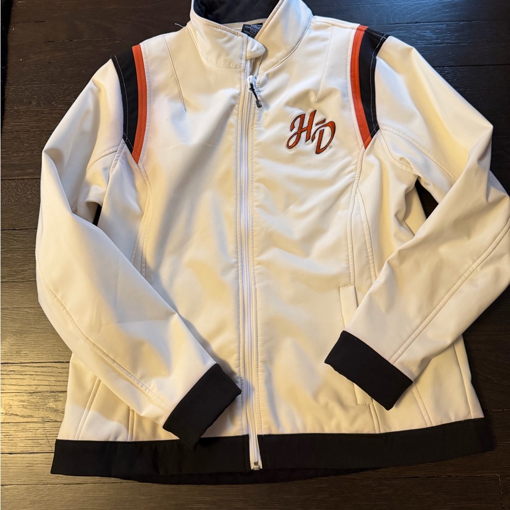 Harley-Davidson White Jacket with Black & Orange Accents